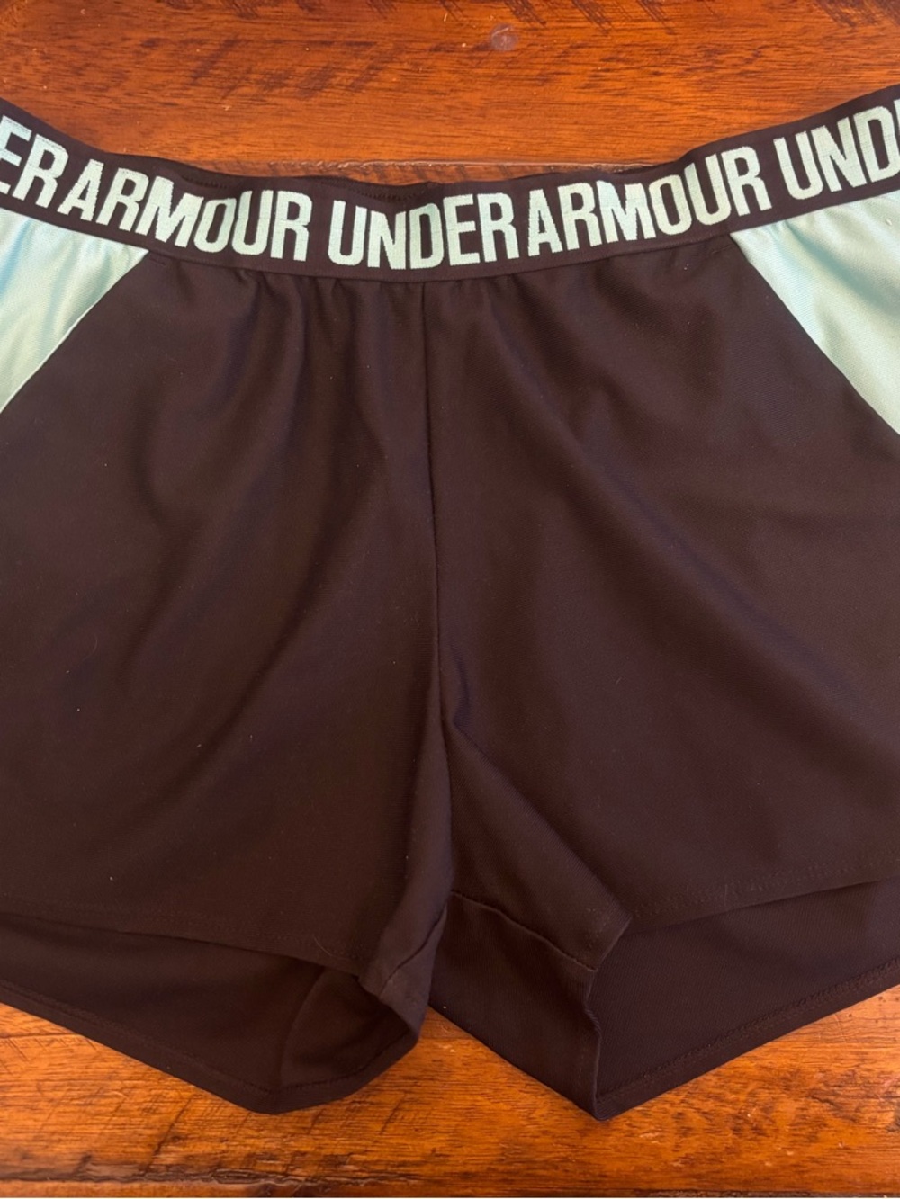 Under Armour Black Athletic Shorts with Mint Trim